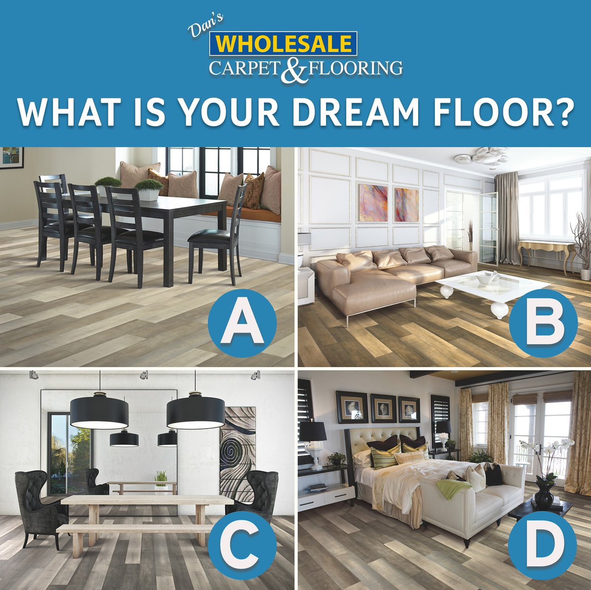 Which of these modern flooring designs is your favorite? 🤔

REPLY with which flooring color you like best! 💬