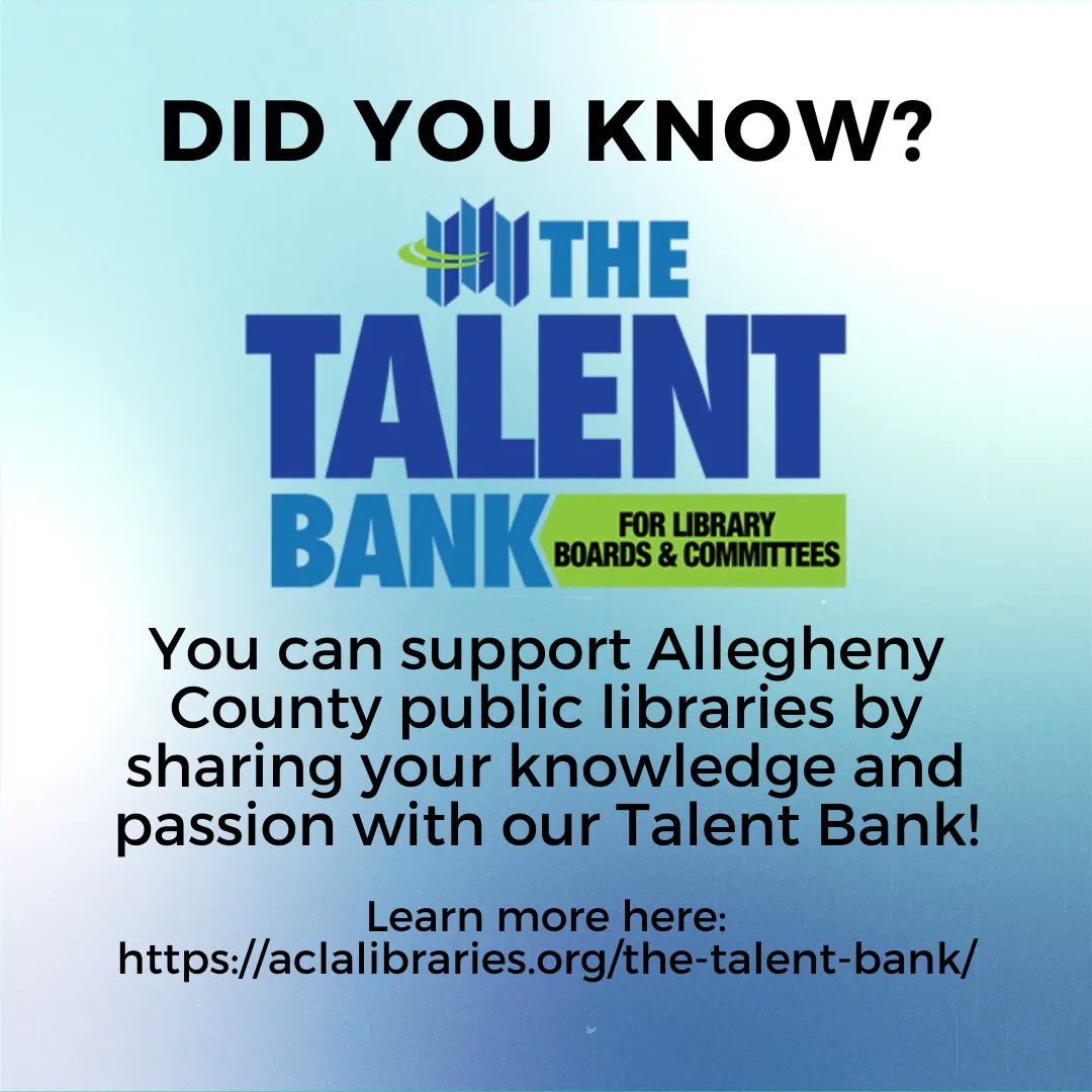 Today is Take Action for Libraries Day! Participate by joining our Talent Bank, which  allows local libraries to find talented community members who want to contribute to their local library. Visit buff.ly/3pURe6j to learn more!

#NationalLibraryWeek