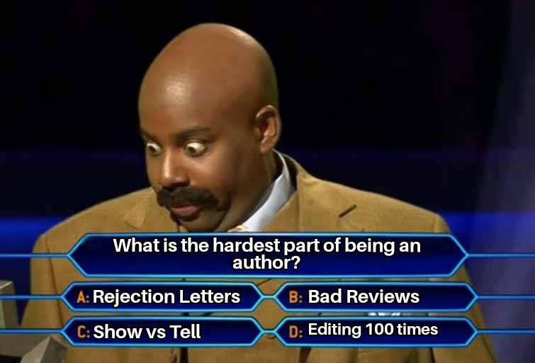 bethcarter007's tweet photo. Someone posted this yesterday. I had to share it because this is so relatable! Okay, authors, which is it? For me, it's: D) The endless editing. I'm too much of a perfectionist and don't know when to stop. Your turn, #WritingCommunity #writerslife https://t.co/cJPbLwd77n