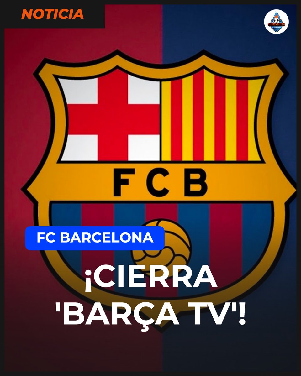 🔴🔵 OFICIAL | 'BARÇA TV' cerrará en julio de 2023.

👀 El club azulgrana prescindirá de su canal de televisión tras 27 años de emisión.