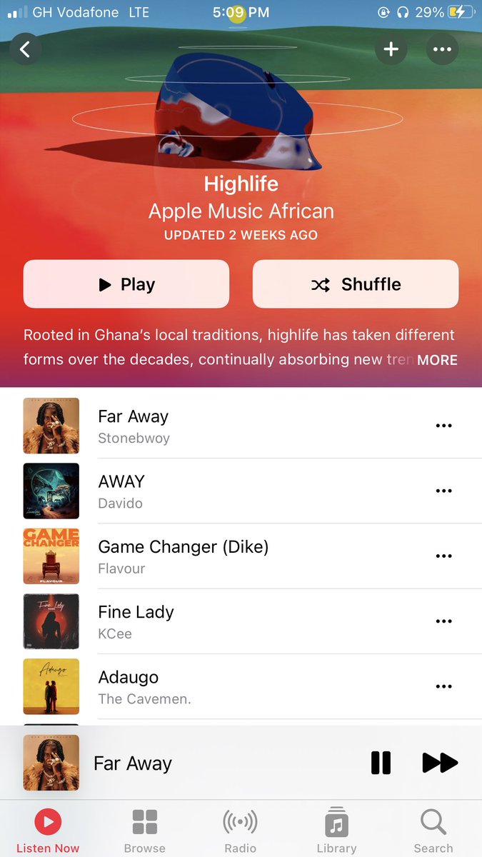 BhigBonet_1's tweet image. Stonebwoy #FarAway topped chart on Apple Music Africa “Highlife” 🔝#5thDimensionAlbum