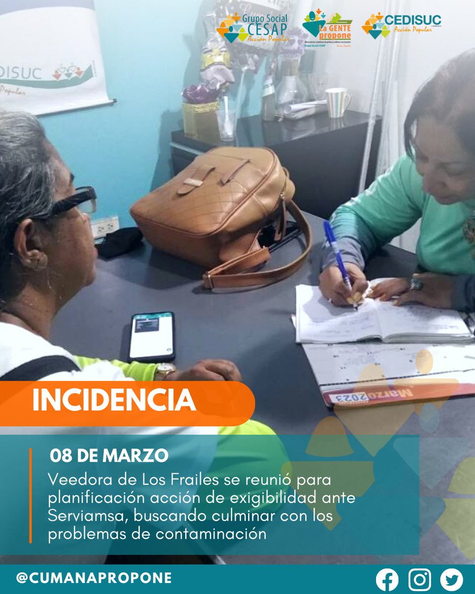 cumanapropone's tweet photo. #27Abr • Veedores de #LaGentePropone #Cumaná auspiciaron reuniones con el equipo local, con el fin de, construir un plan de acción que les permitiera solicitar ante las instancias gubernamentales mejoras de servicios públicos en la comunidad de Los Frailes.
#Incidencia https://t.co/YicwZpPCDp