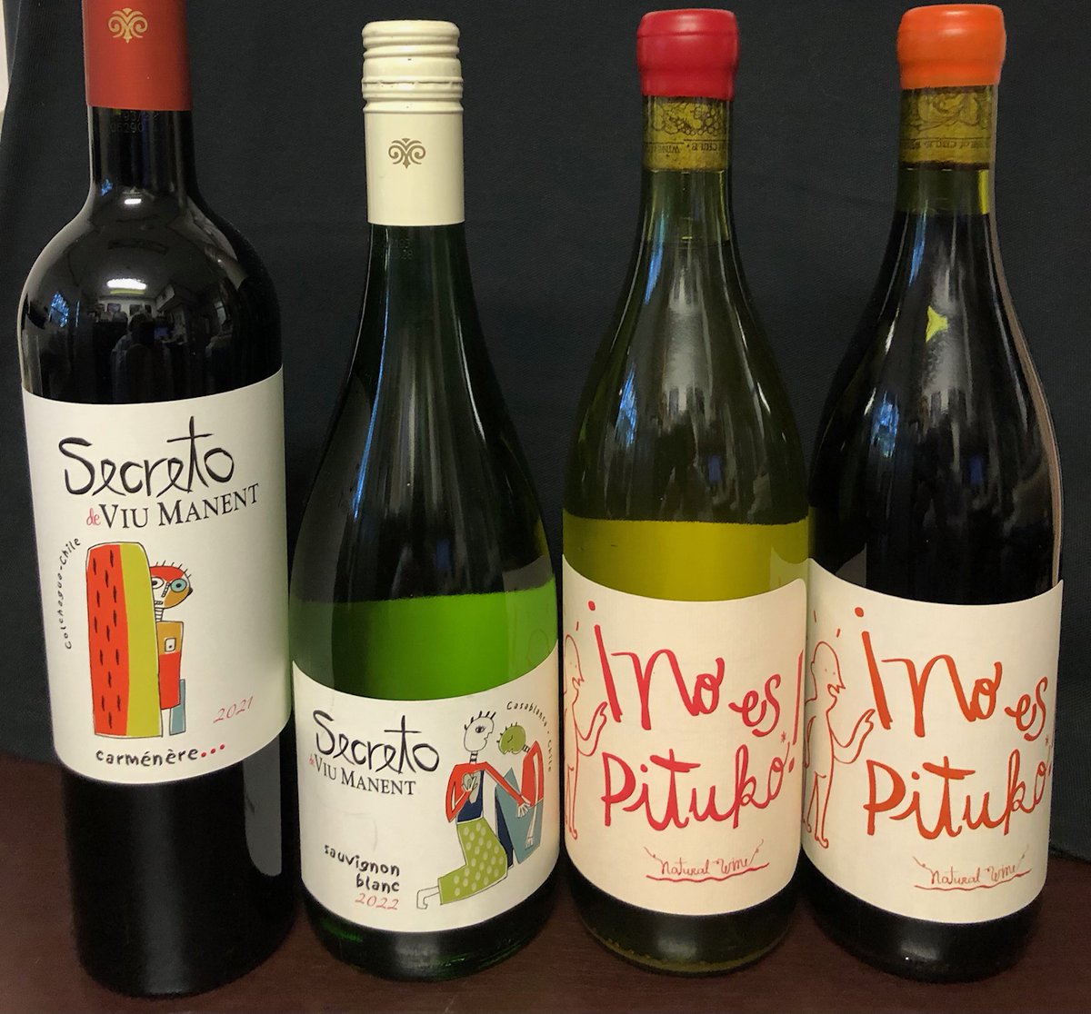 For our Friday, April 28 Wine Tasting event from 4-7 pm, Jeremy has selected wines from two wineries in Chile. From Secreto de Viu Manent- Carménère Red &amp; Sauvignon Blanc. From inoes pituko!- Cabernet Sauvignon &amp; Chardonnay. You must be 21+ to participate in this #winetasting