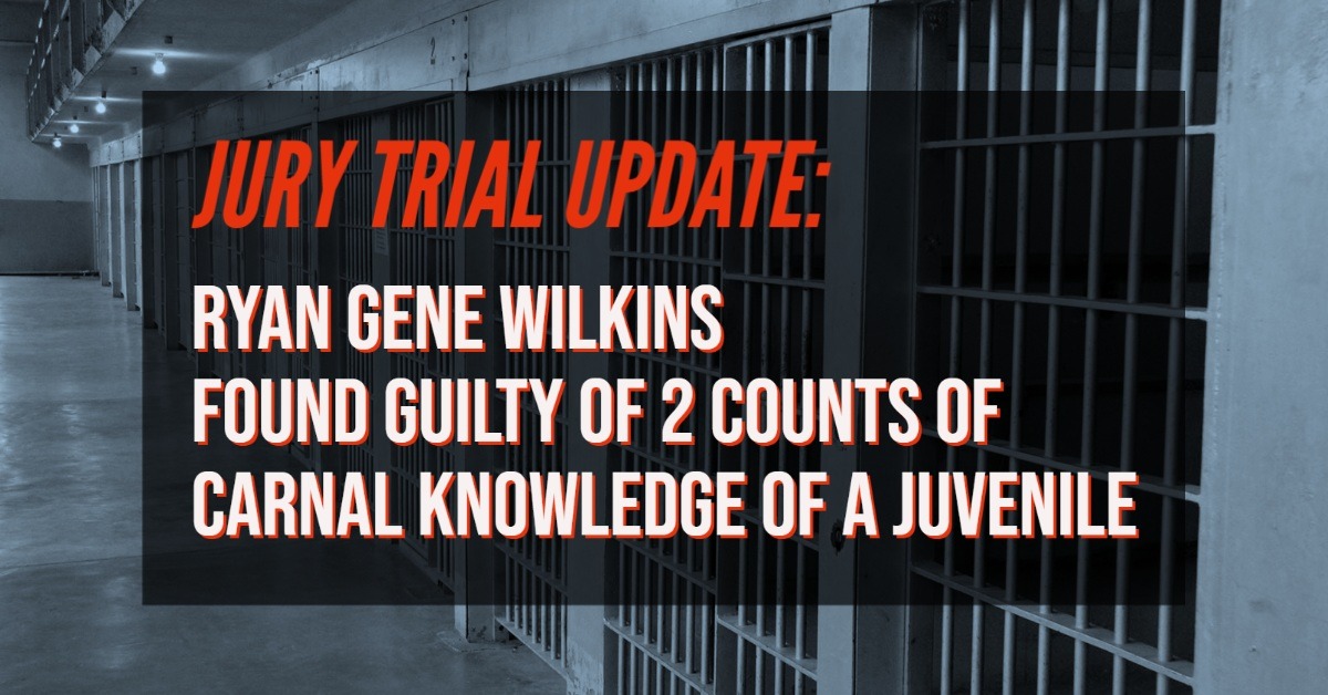 RapidesDa's tweet photo. On Thursday, April 27, 2023, a Rapides Parish jury found Ryan Gene Wilkins guilty of 2 counts of Carnal Knowledge of a Juvenile. Assistant District Attorney Brian Cespiva prosecuted the case. https://t.co/gp9wmfo1mt