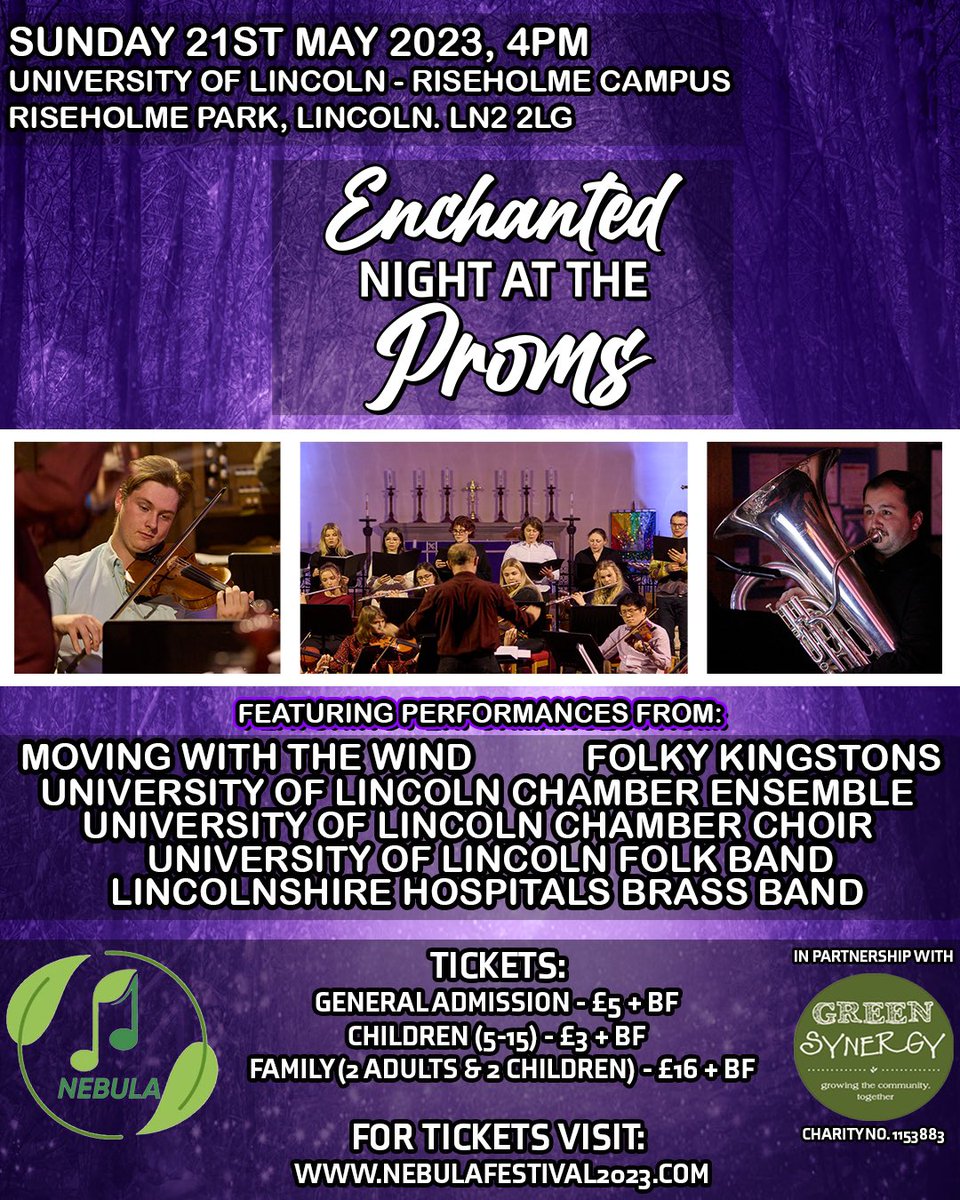 INTRODUCING… ENCHANTED NIGHT AT THE PROMS✨🔮
💃🏼

Join us on Sunday 21st May at 4pm💚

🎫 Tickets are available from the link in our bio or eventbrite.com/e/549618382377

#nebulafestival #greenmusic #lincoln #proms #enchanted #lincolnfestival #classicalmusiclincoln #enjoythemusic