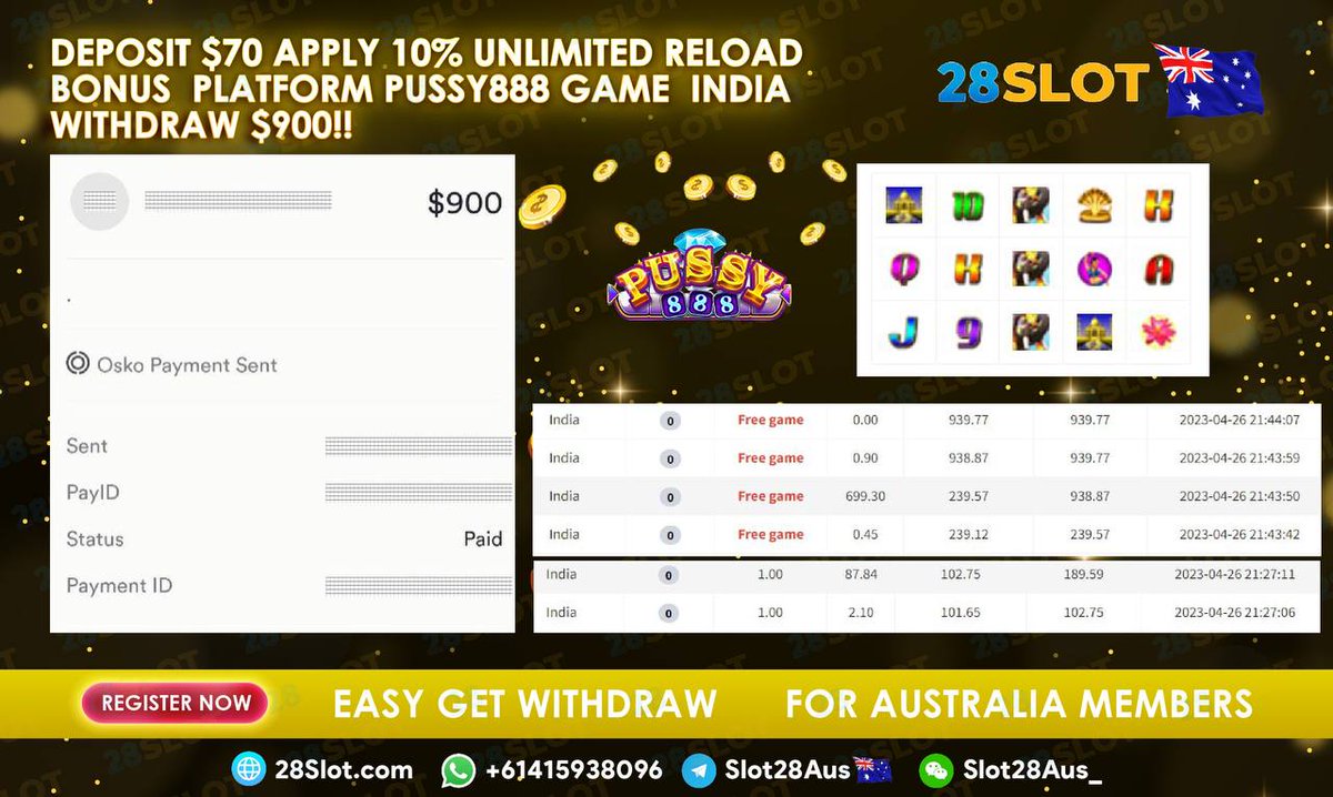 28SLOTAUS's tweet photo. 📷 28Slot AUS
📷 WhatsApp : https://t.co/qvVJ1GT7Q1
📷Telegram : https://t.co/iYptv8BAGR #28slot #OnlineCasino #slots #pokies #virtualcasino #onlinebetting #OnlineSlots #gamblingonline https://t.co/KaeW4Pl1M5