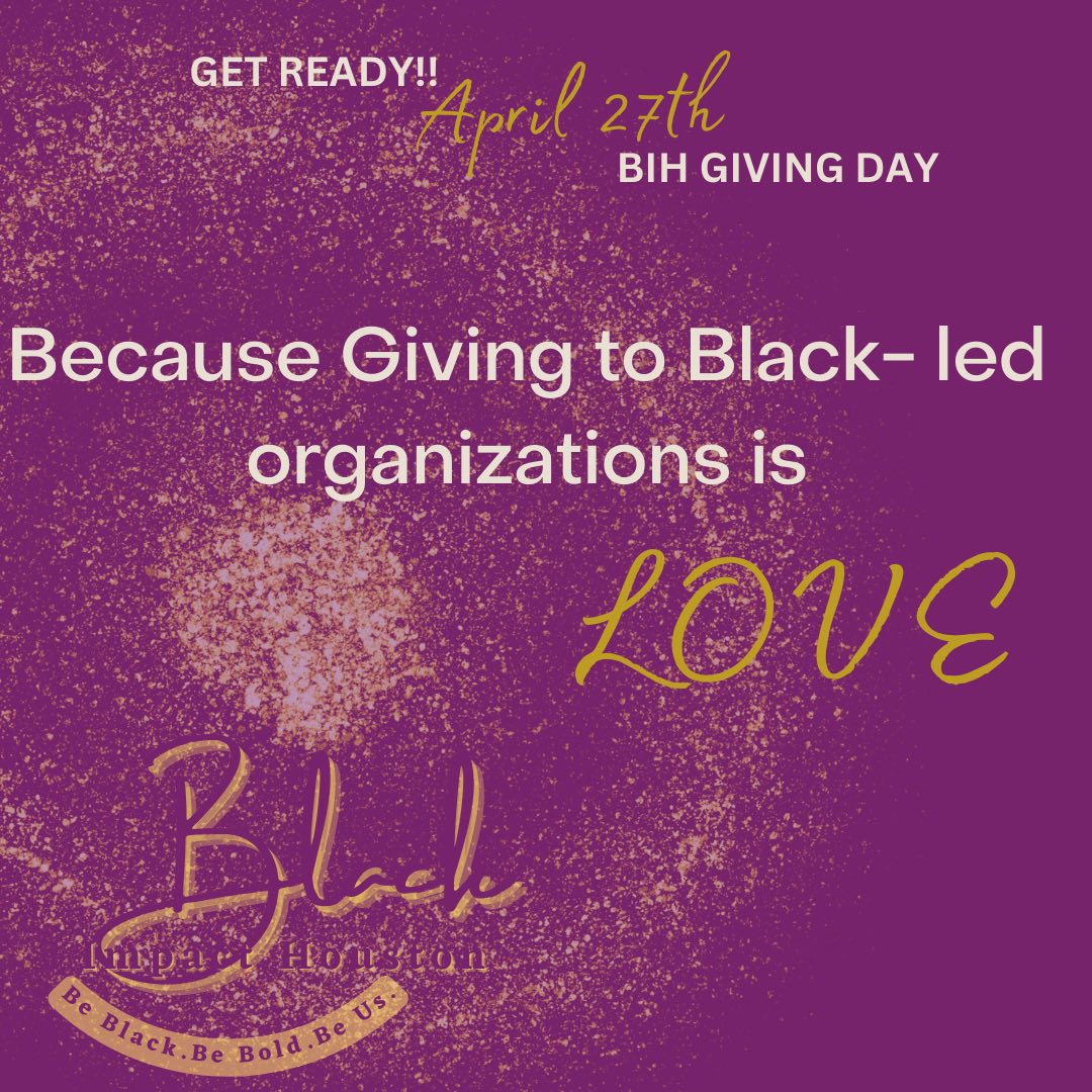 Today is Giving Day!!! Take the time out of your day to support Black-led non-profit organizations!!!

The Give-A-Thon will be streaming on bit.ly/giveblackhou