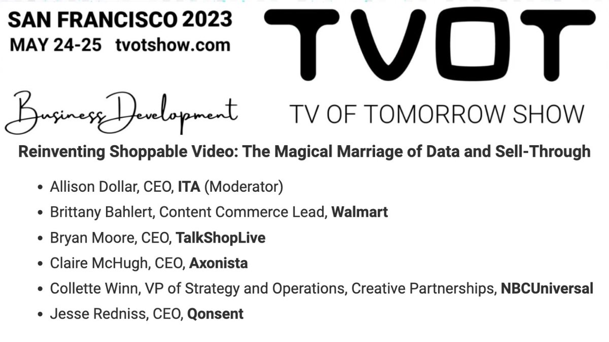 clairemchugh's tweet photo. ๐ค So excited to be back at the TV of Tomorrow Show next month, talking @axonista, #ShoppableVideo, #Interactive, and #Innovation with friends old and new. One of the most enjoyable media conferences around - tickets still available ๐ https://t.co/qk74mx3LnV https://t.co/2aKL6dVdZf