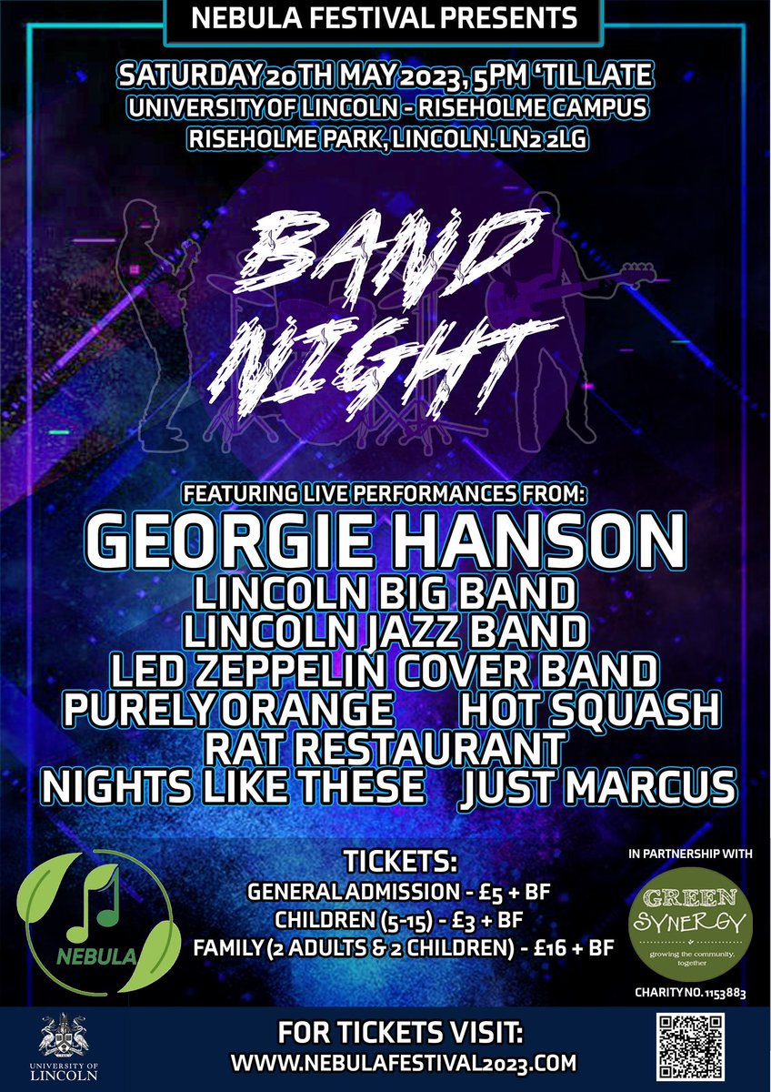 INTRODUCING… BAND NIGHT🔥🤘

A showcase of the top tier talent from the local Lincoln music scene🎸. Drink🥂, party🎉 and enjoy the amazing atmosphere💥

🎫 Tickets are available from eventbrite.com/e/549618382377

#nebulafestival #greenmusic #bandnight #partyinstyle #enjoythemusic