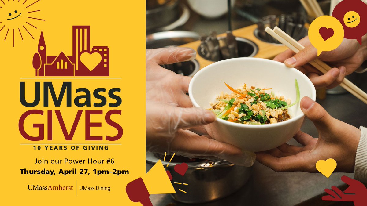 UMass Dining Power Hour begins NOW! To maximize our efforts during UMassGives, the area of campus with the most gifts at the end of the power hour will win a $2,000 bonus! Learn more about the UMass Dining Meal Plan Assistance Fund &amp; donate today ➡️bit.ly/3nb4qJ4