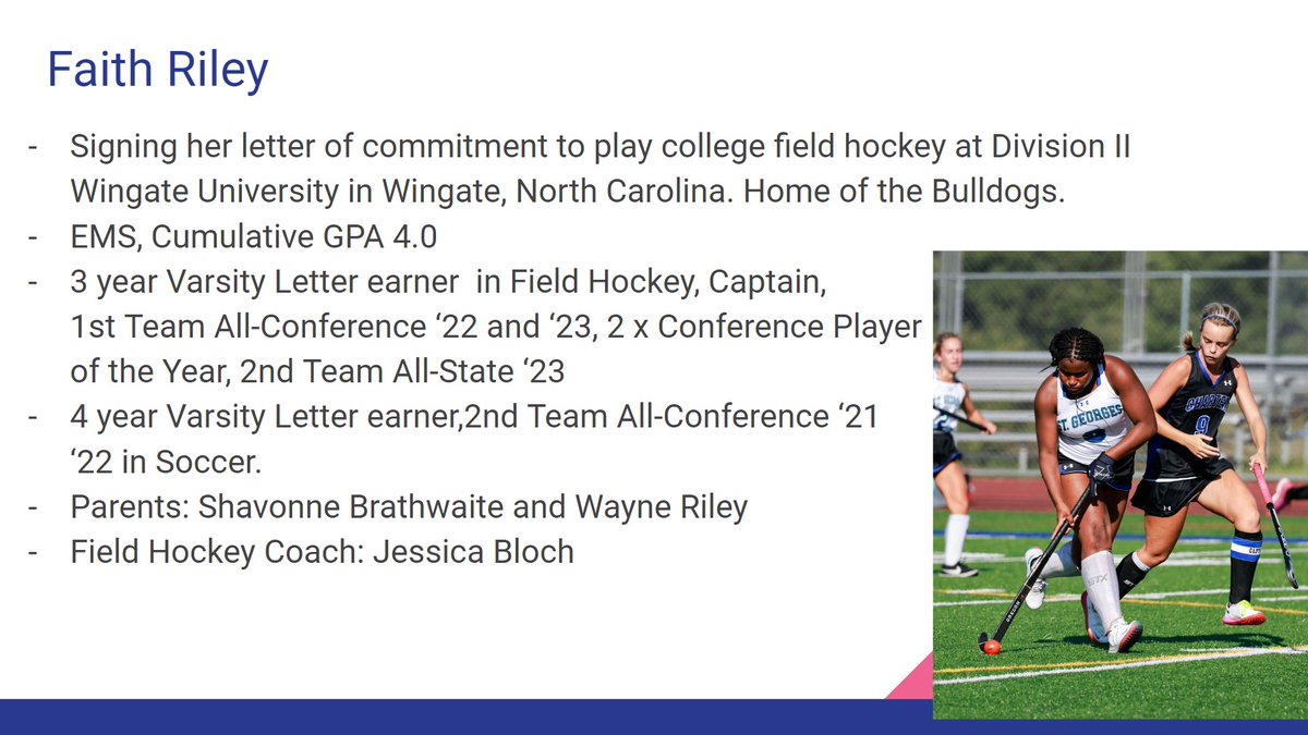 St_GeorgesTHS's tweet image. Congrats to #SGClassOf2023 Faith Riley who signed to play field hockey @WU_Bulldogs. We are proud of you! @STGAthletics @drjconnor299 #NCCVTWorks #CareerAndCollegeReady #StudentAthletes
