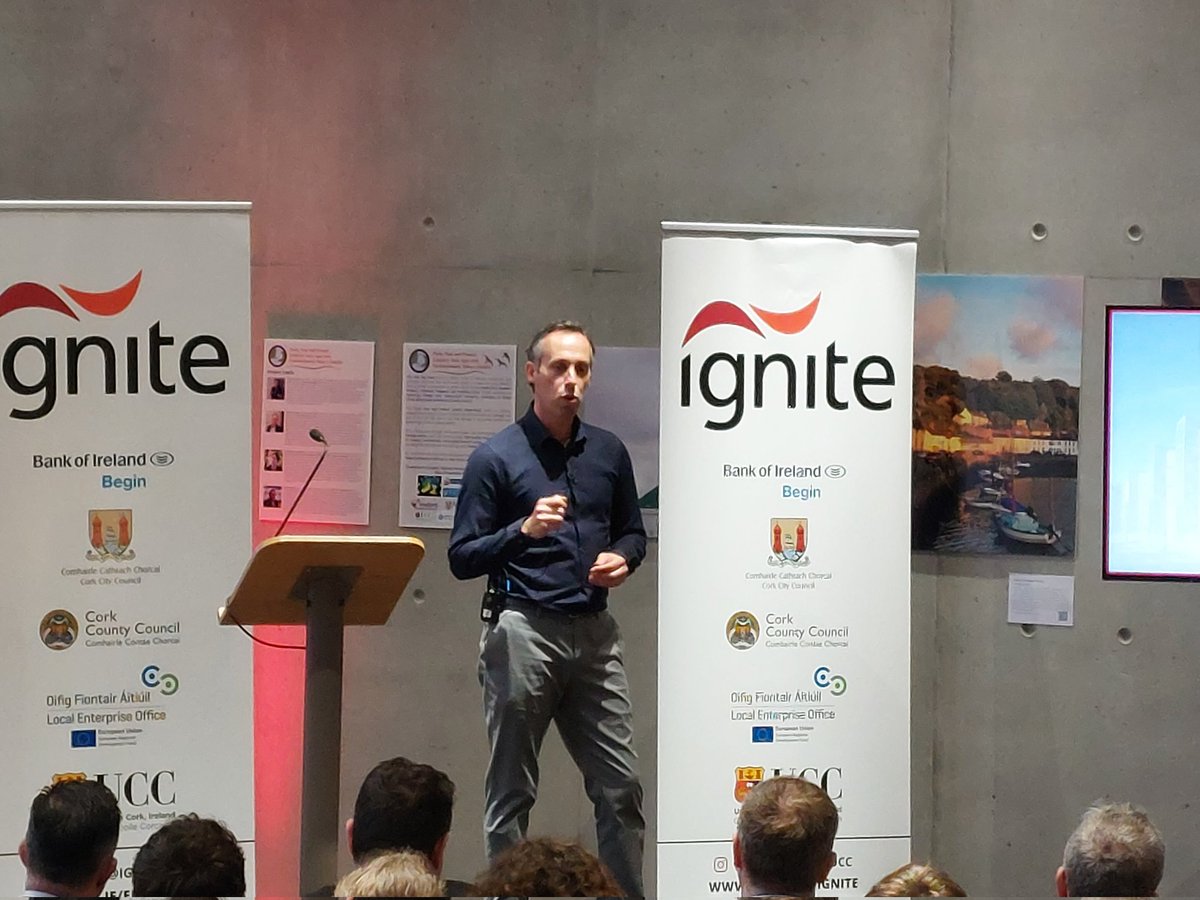IGNITEUCC's tweet photo. Pitching has officially kicked off!
6 x start-ups from IGNITE'S full-time programme will be pitching for investment or sales, with 4 awards being up for grabs tonight!
#uccinnovates #igniteshowcase https://t.co/IqisyOjDhJ