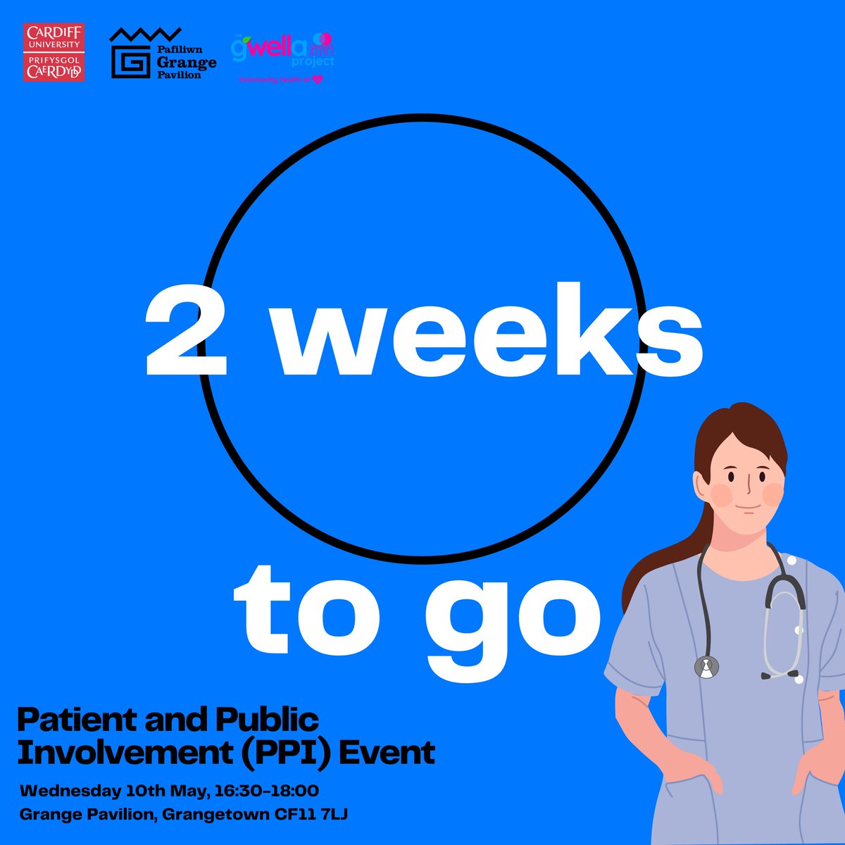 There’s just under #2weeks to go till the Patient and Public Involvement event on May 10th! If you care about making health research more inclusive, this event is for you! 

#ppi #healthcare #coproduction #grangetown #DiversityandInclusion