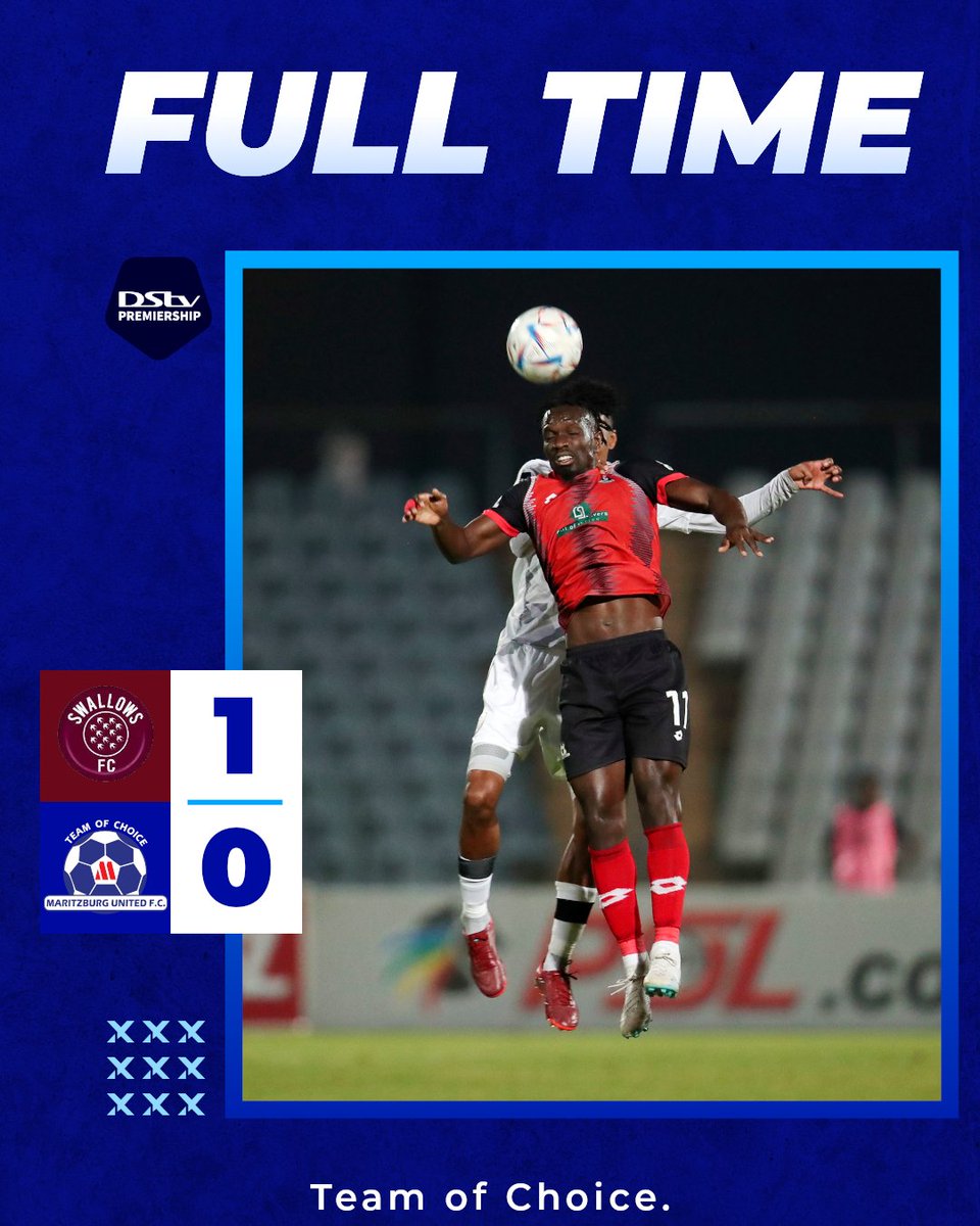 FT | 

Swallows 1️⃣ - 0️⃣  Maritzburg 

#TeamOfChoice #DstvPrem #WeAreUnited  #swallows