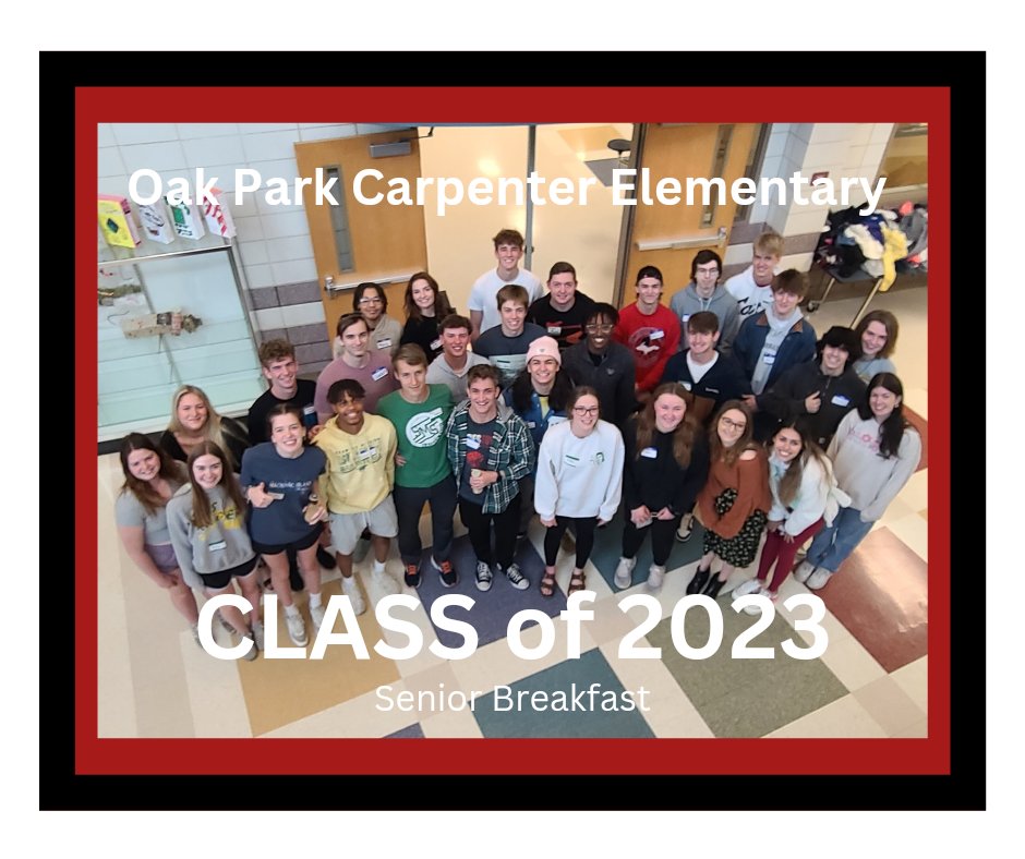 Thanks to Oak Park Carpenter Elementary for welcoming these Seniors for one last visit before Graduation on May 16th #Classof2023 #nothinggreaterthanaraider #OPCHuskies