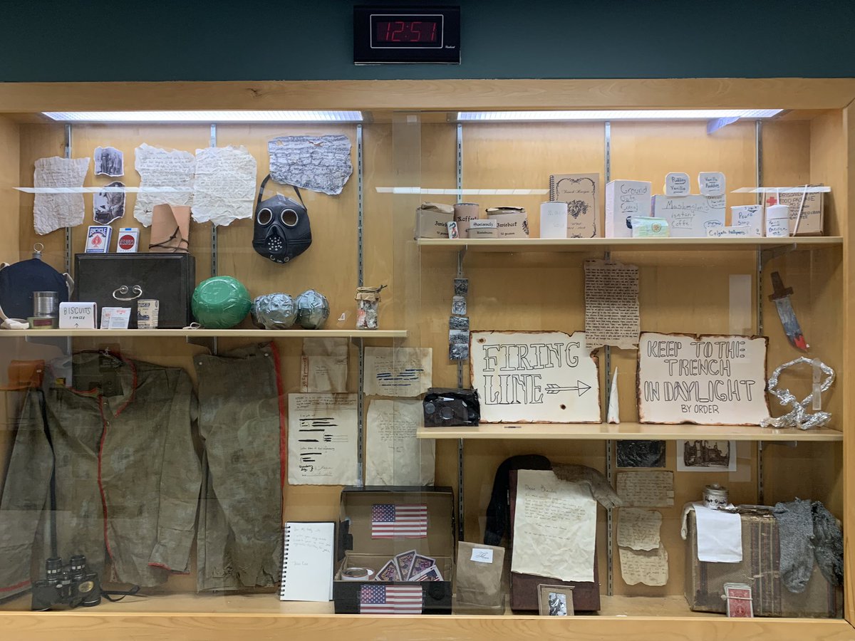 EganSSclass's tweet photo. The finished 8th grade World War I Museum! #weare7b #wearechappaqua https://t.co/oKzJVqQCBo