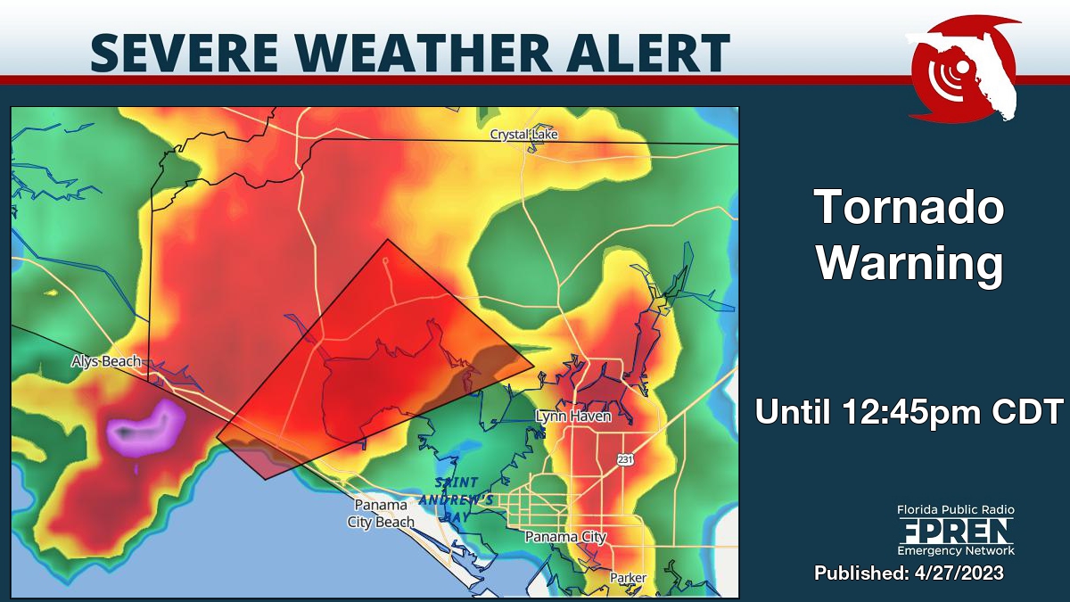 Florida Storms on Twitter "Tornado Warning for Bay County in FL until 1245pm CDT. Details on