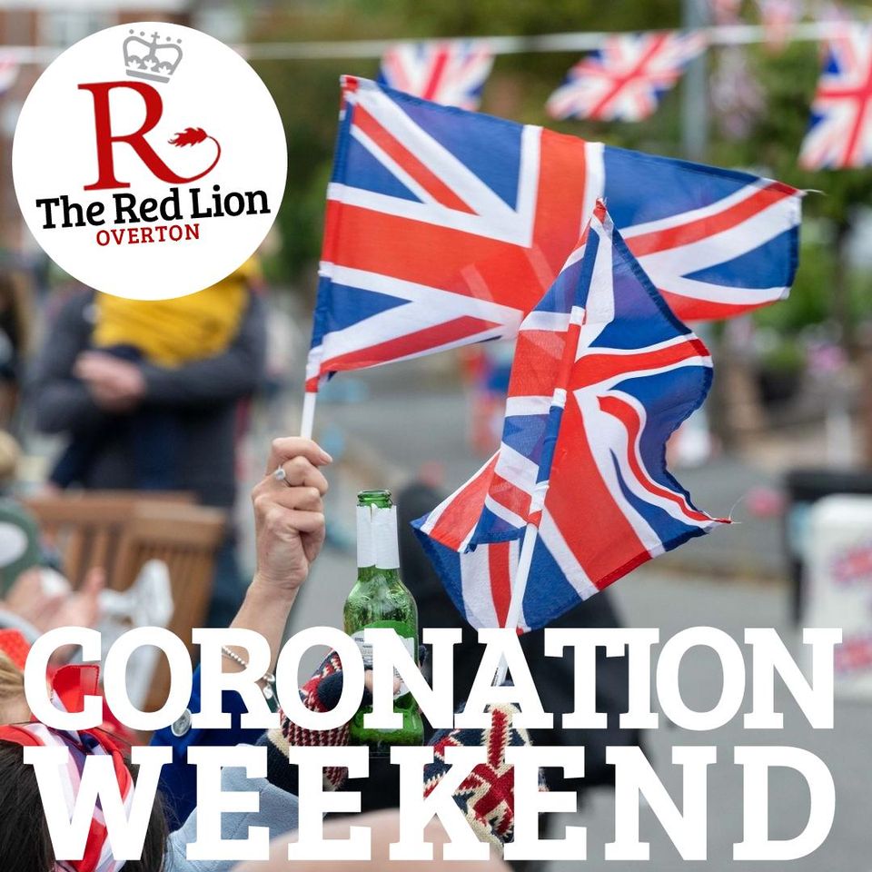 At The Red Lion in #Overton we are getting ready for the Coronation.

See Facebook for a full list of activities.

We've over £500 of prizes to give away over the weekend, there's Rock'n'Roll Royal Bingo, Karaoke, a kids' hat competition and our Dog Funday is back on Monday 8th.