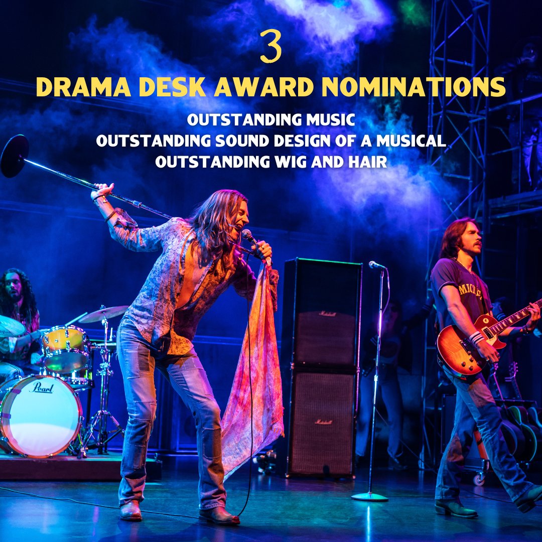 The music lives on! Congrats on nominations to Tom Kitt and AnnMarie Milazzo for Outstanding Music, Peter Hylenski for Outstanding Sound Design of a Musical, and Campbell Young Associates for Outstanding Wig and Hair! #almostfamoubwy