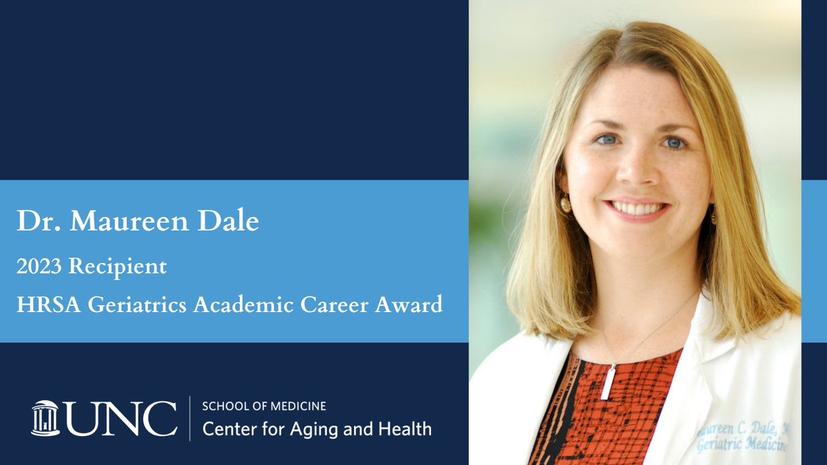 UNCGeriatrics's tweet photo. Congratulations to Dr. Maureen Dale on her recent @HRSAgov Geriatrics Academic Career Award! https://t.co/LOeFVRLiZ9
@UNCGeriatrics @UncGeriFellows @UNC_SOM  #geriatrics @BusbyWhitehead @UNCDeptMedicine https://t.co/vQy0X22HJZ