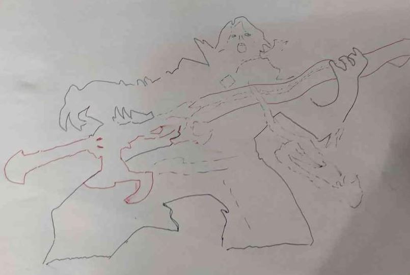 Kingofnoub's tweet photo. Bonjour bonjour @RiotSupportFR 
Il me manque exactement 52 RP pour acheter un chroma sur Garen GTA San Andreas (je crois que c'est son nom). Du coup comme je suis quelqu'un d'assez logique, je vous ai fait un joli dessin FAIT MAIN  du meilleur skin de Viego : 
Bsx la team 🤙 https://t.co/YRhGmT5gU8