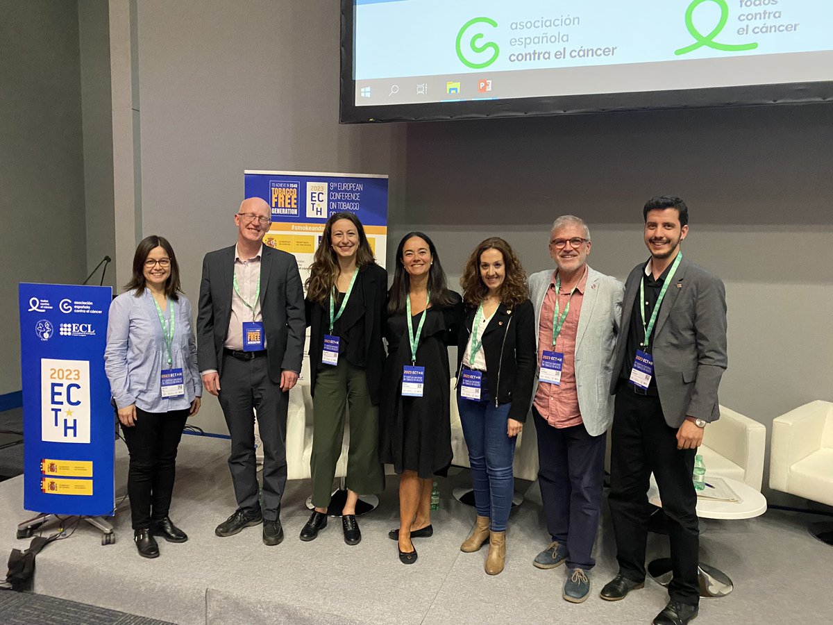 Final picture with speakers, rapporteur and chairs of the session!! Thanks tonthem and attendees for such a rich sharing session!!
#ECToH2023 
@ECToH @TackshsProject @ICO_oncologia @idibell_cat @TobControlUnit @SFHsResearch @ContraCancerEs @CancerLeagues