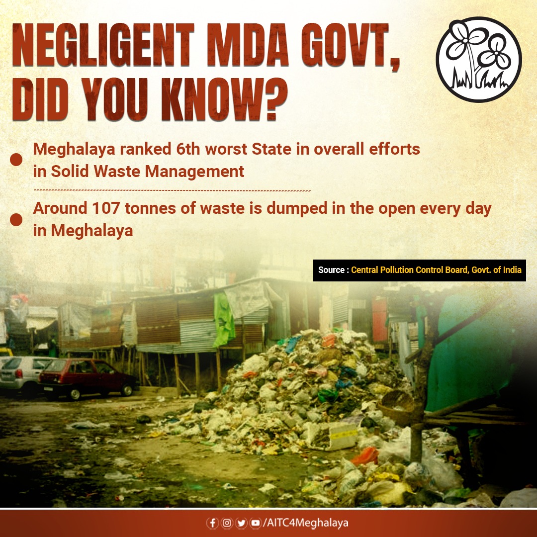 BiswsjitPradhan's tweet photo. MDA Govt, for how long will the people bear STENCH of your IGNORANCE❓
The garbage issue has perpetually plagued #Meghalaya for years now and has caused immense inconvenience.
For the people, we demand immediate resolution.
#TMC
#FAM4 https://t.co/tskrzxCwB4
