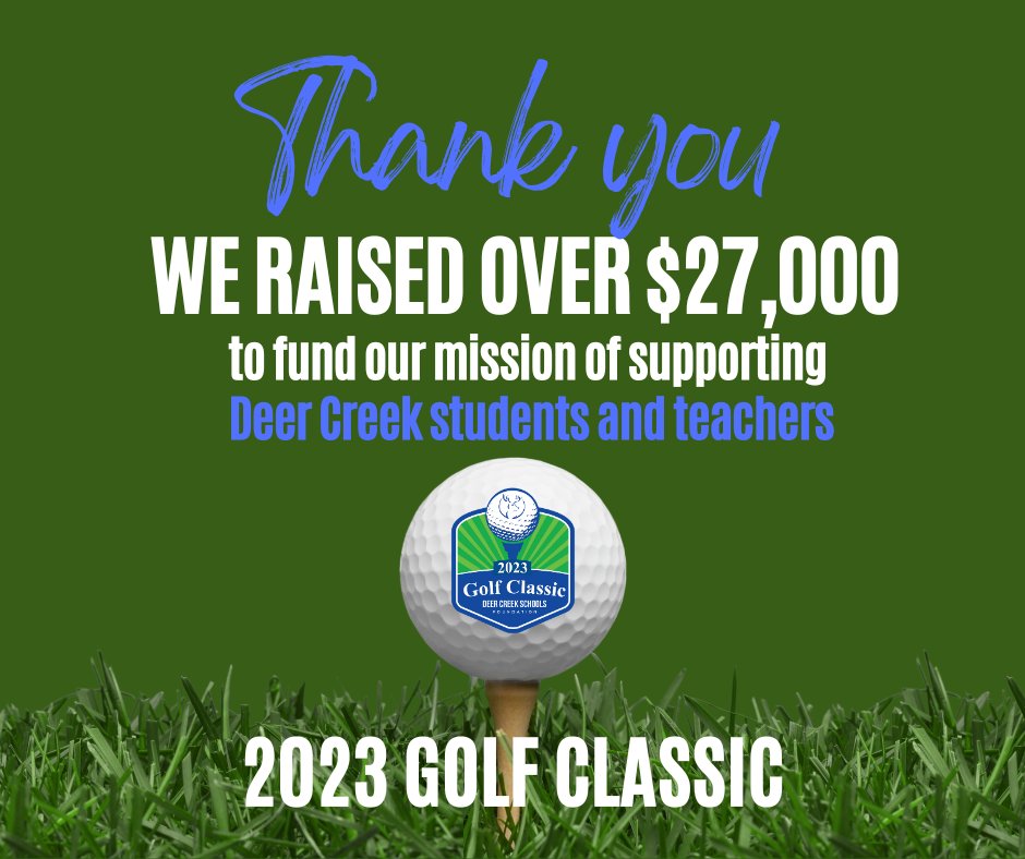 DCSFoundation's tweet photo. The results are in and because of you, we raised more than $27,000 that will directly impact our mission of supporting the students and teachers of Deer Creek.

Thank you Sponsors, Players and Volunteers for your support!  Save the date for next year's tournament--April 29, 2024. https://t.co/qQjrsGHQnc