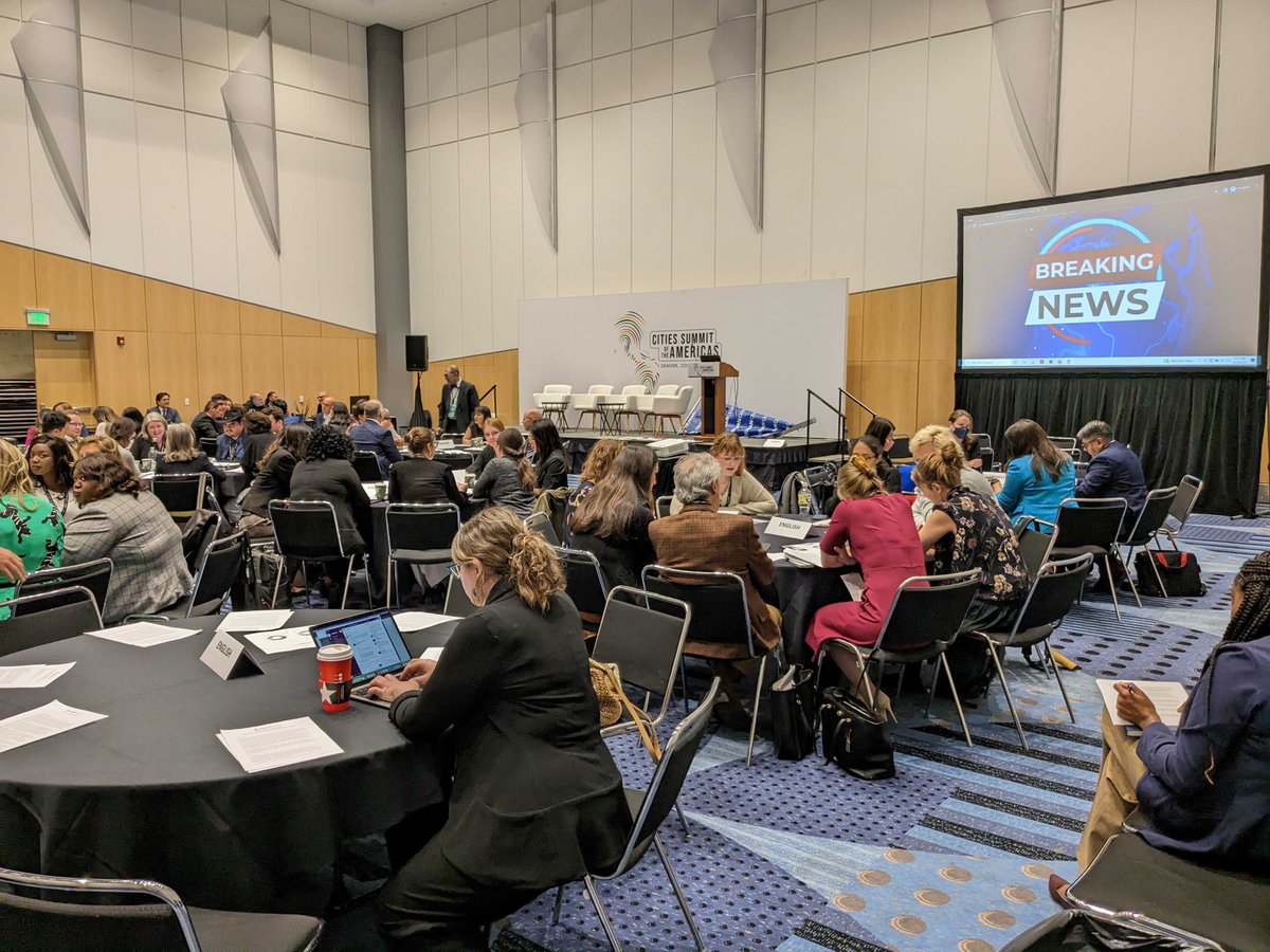 TrumanCenter's tweet photo. .@TrumanCenter is in Denver at the Cities Summit of the Americas leading participants through a simulation exercise on creating welcoming communities for migrants. https://t.co/31JJFAitKB