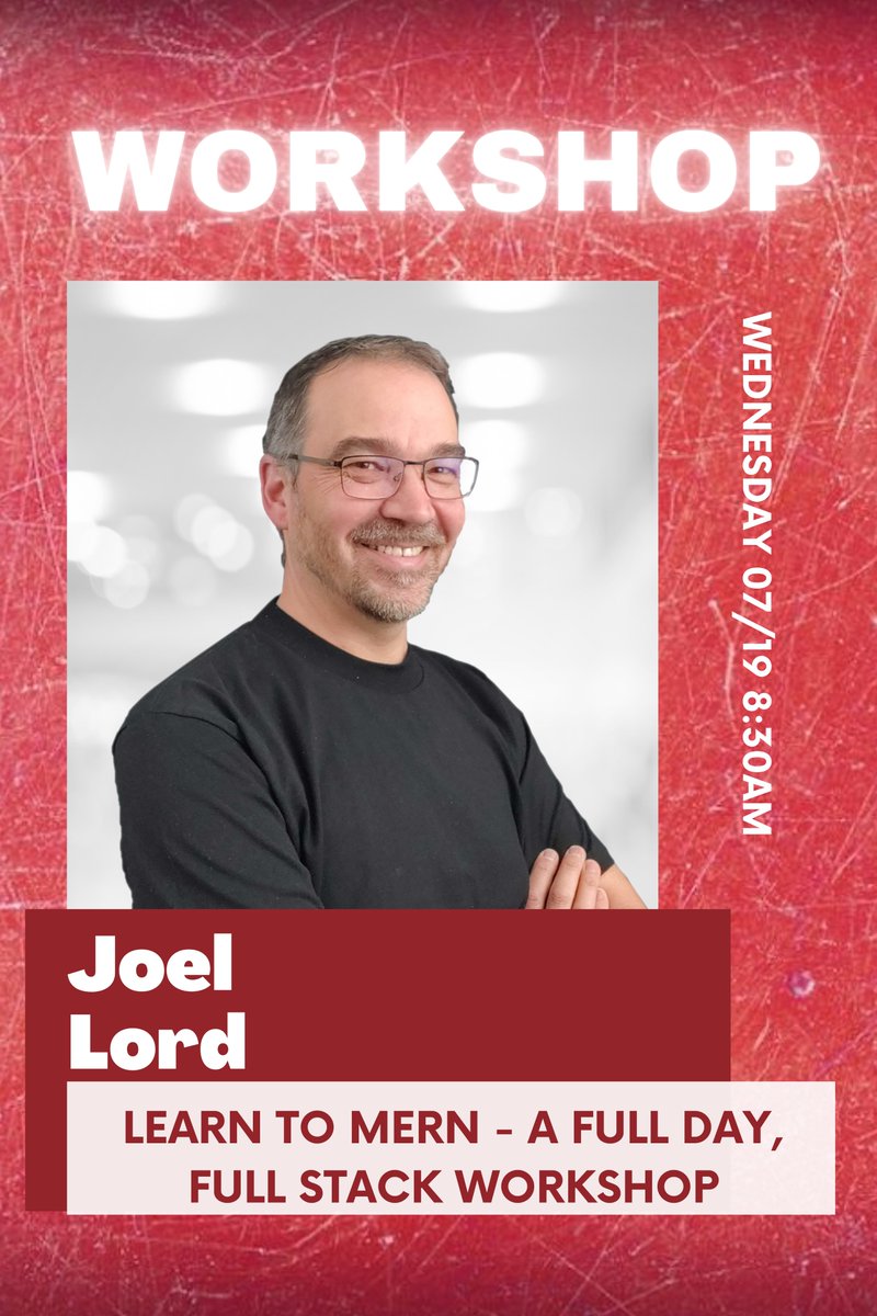 <a href="/joel__lord/">Joel Lord</a> hosts his Workshop 'Learn to MERN - A full day, full stack workshop' July 19 at Nebraska.Code()!

nebraskacode.amegala.com

<a href="/MongoDB/">MongoDB</a> @MongoDBEng  #MERN #NebraskaTech #programming #softwaredev