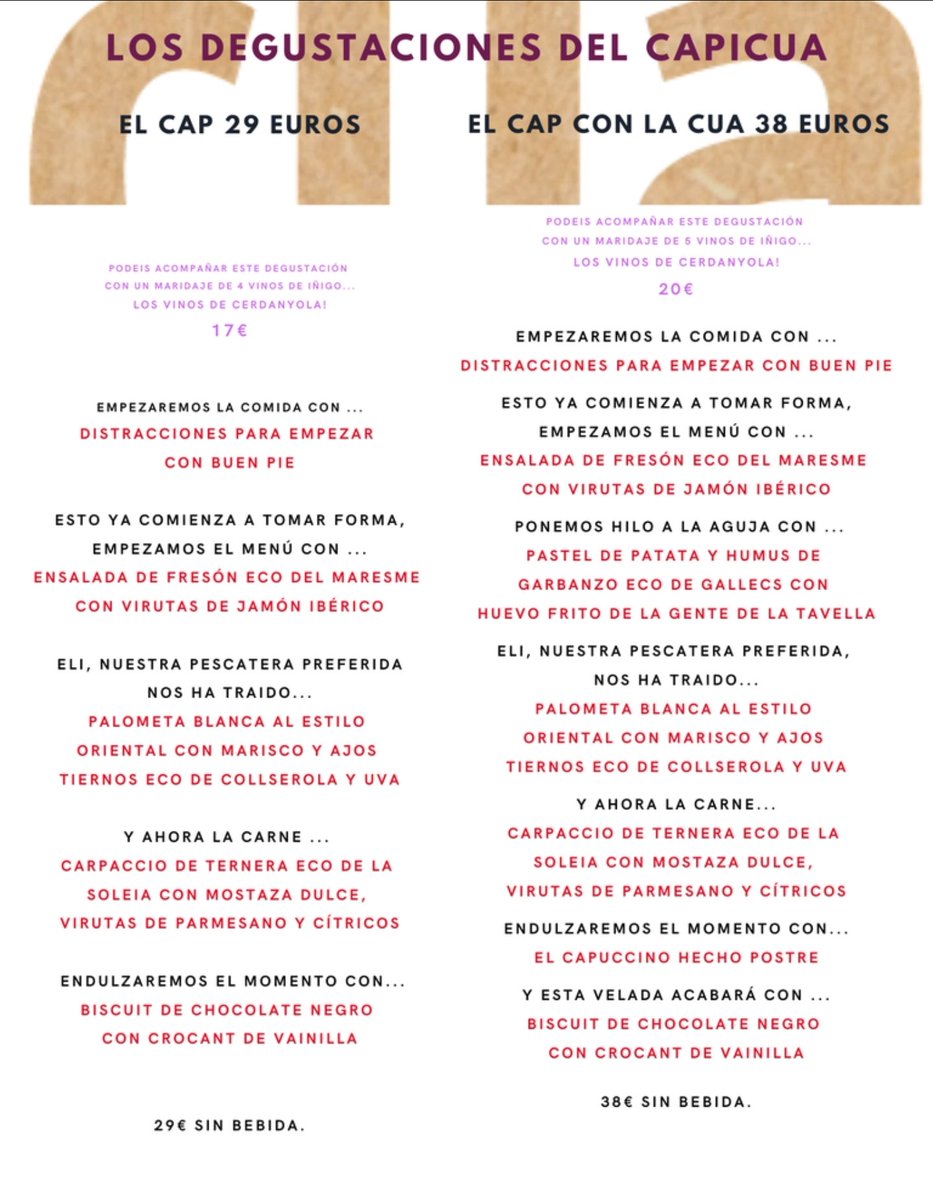 cuinetescapicua's tweet photo. Heu vist el #TastdelCapicua i els #DegustacionsdelCapicua q farem aquest #CapdeSetmana?
#DijousNit, #DivendresNit, #DissabteMigdia i #DissabteNit!
#Degustar #Compartir #Degustació #SlowFood #Km0 #Eco 935809635
I per emportar o a casa vostra amb @rapidicalent? TAMBÉ!!! https://t.co/p69zGCJhO7