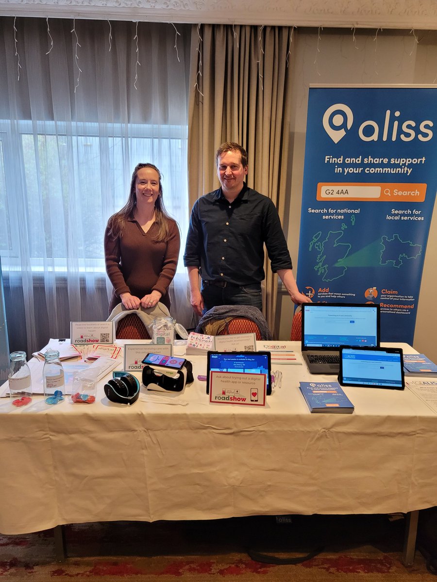 DHCScot's tweet photo. Brilliant day at the #SpringTechEvent for @NHSHighlandTEC with @alissprogramme and #DiscoverDigital

Lovely meeting everyone and chatting about ALISS and #DigitalHealth #SocialCare #Wellbeing #ConnectingYouToYourCommunity https://t.co/2f0pqxsC0y