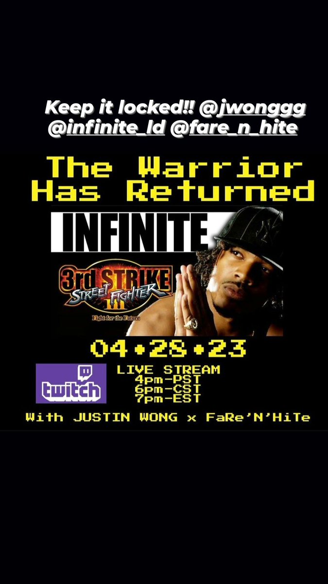landjnewspirit's tweet photo. Check out my boy @Razzie_16 aka Fahrenhite of Ethereal Universe, wit legendary rapper, remixer and voice of SF3: Third Strike @INFINITE_LDC being interviewed live tomorrow by the @JWonggg https://t.co/kgECy8qa0m
Don't miss it!
#SF3
#capcom
#infiniteisback
#fgc
#gamemusic
#SF6 https://t.co/5UjzQ5bmPG