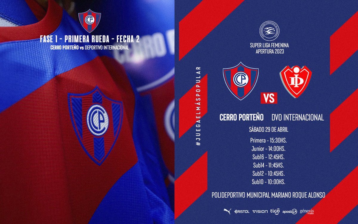 CerroHandball's tweet photo. Esta campaña volveremos a estar contigo! 🎵🎶🔵🔴

Cerro Porteño 🆚 Dvo Internacional

Sábado 29 de abril 

🏟️ Pol. Municipal MRA 

🎟️ 10.000 Gs.

#LasMulticampeonas 🏆 🤾‍♀️ 🔵🔴 https://t.co/B8u7OBI7iQ