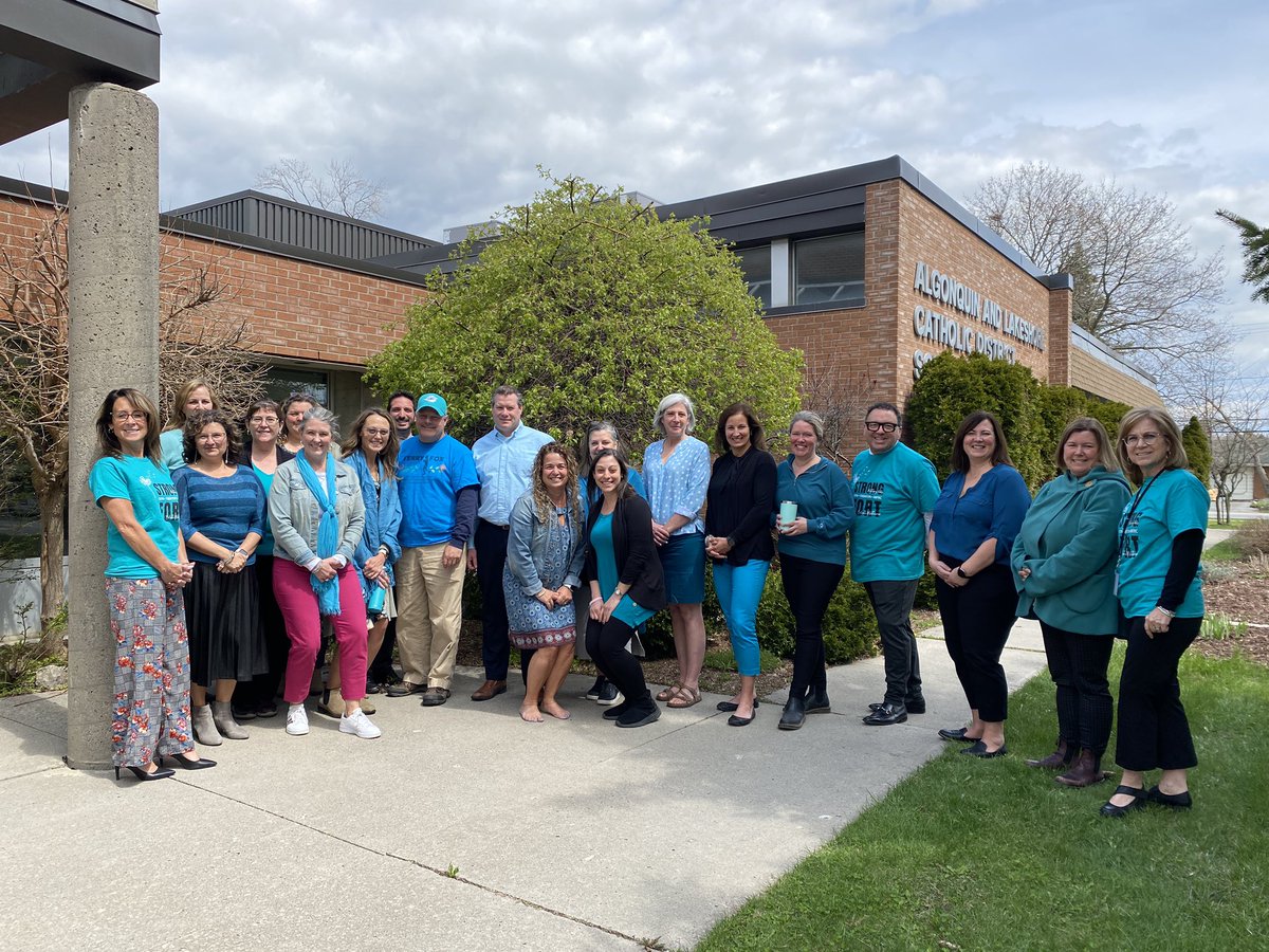 ALCDSB Senior staff and Administrators wear teal for #TealUpDay today! As a Board that partners with two military bases in our community, we honour the strength and resilience of the military children in our region and beyond. #ALCDSBMYSP #ALCDSBFormed