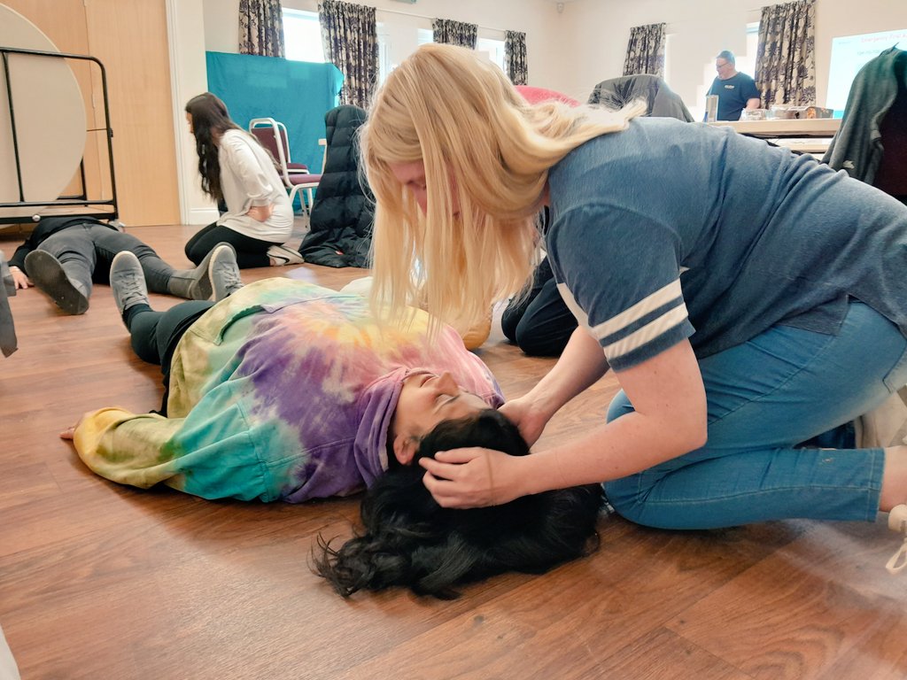 OutlineFirstAid's tweet photo. Brilliant training atmosphere today with Guyatt House Care ❤️ 

The team got stuck in to all activities, games &amp; practicals having great understanding of why &amp; how we carry out #firstaidtreatments 

#firstaid #teamwork https://t.co/aDUvmlkyTU