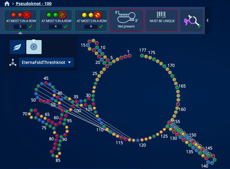 eternagame's tweet photo. Eterna currently has a #pseudoknot puzzle open for 90,000 submissions with a 100nt design region available to anyone who has #RNA sequences they would like to evaluate, such as graduate and undergraduate students in #biochemistry.
https://t.co/G4H3E4wsxX https://t.co/0UlDeHkKal