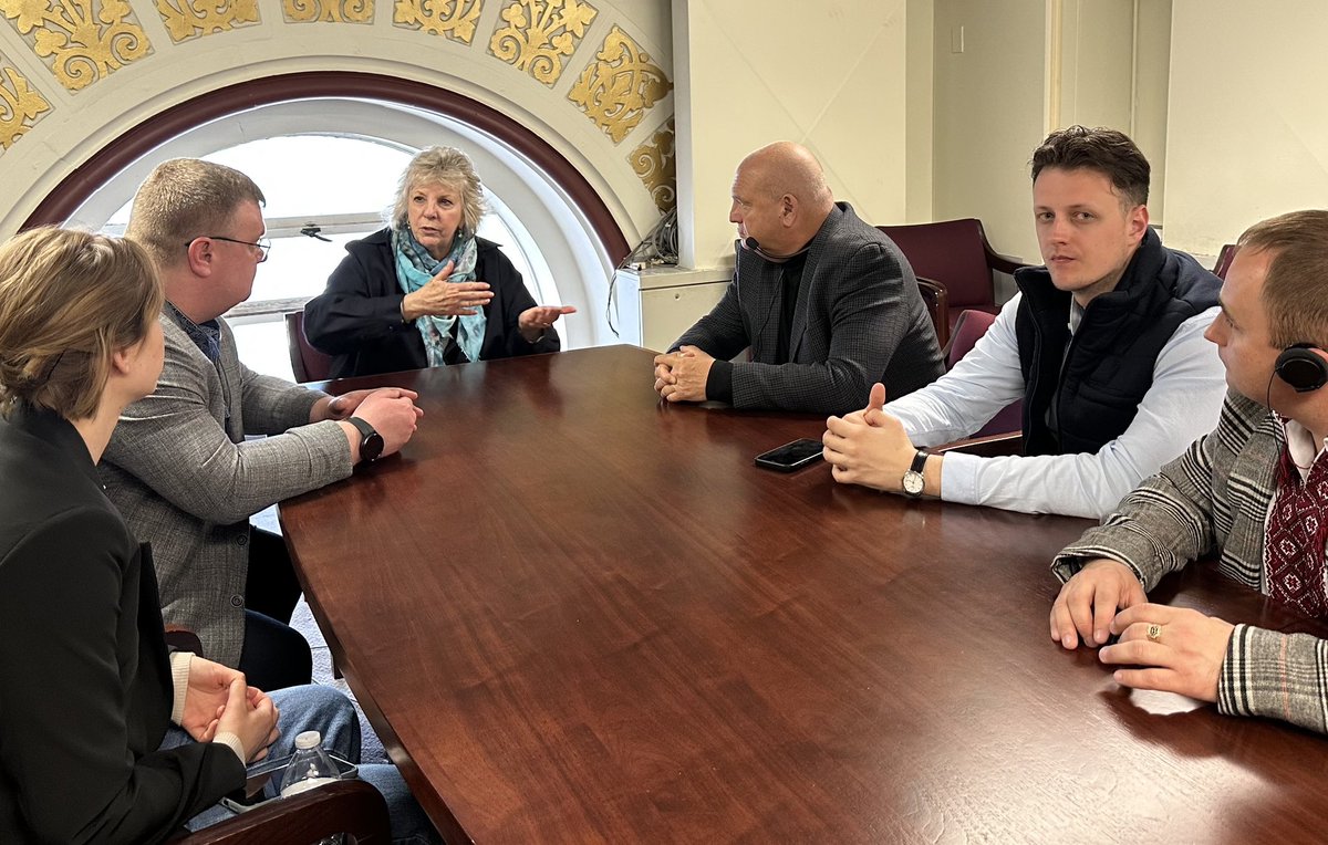 dinerdialogues's tweet photo. It was an honor to meet with this delegation of energy specialists from #Ukraine๏ธ looking to the future. #rebuildbetter #RenewableEnergy Thx to hosts #OneWorldProgram #CongressionalOfficeforInternationalLeadership https://t.co/jbzq0tfs8F