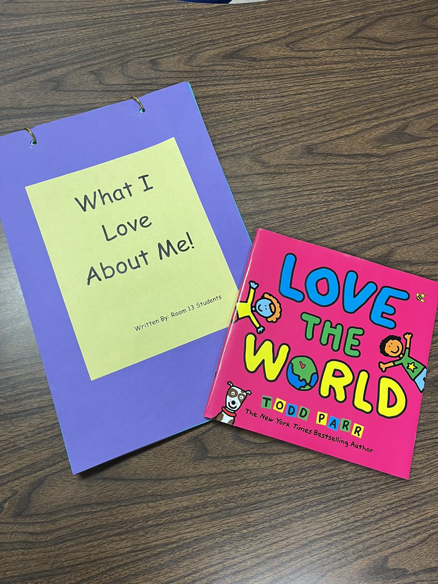 First grade students from <a href="/DentonDucks/">Dominick Tolipano</a> were inspired by NY Times best selling author @toddparr to write “What I Love About Me”