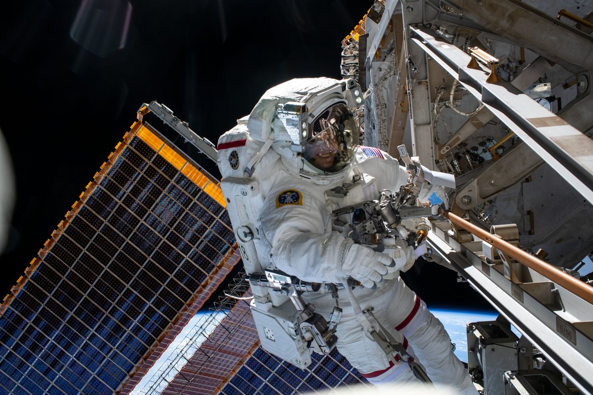 NASA's tweet photo. Are you ready for a spacewalk?

Astronauts Steve Bowen and @Astro_Alneyadi will step out of the @Space_Station around 9:15am ET (1315 UTC) on Friday, April 28 to prepare for upcoming power upgrades. Coverage starts here and on NASA TV at 7:45am (1145 UTC): https://t.co/OBQ89gwhcn https://t.co/11Ha2CCEqT