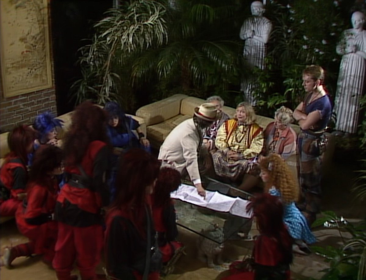 JoeSiegler's tweet photo. #DoctorWhoMarathon Ep 667 - Paradise Towers 4/4 (Serial 7E Story 146) - 26 Oct 1987 #DoctorWho 1/2
#BuildHighForHappiness This ends in a way that's not that unpredictable. The Great Architect takes over the Chief Caretaker, who goes mobile and tries to kill everyone. Pex, the