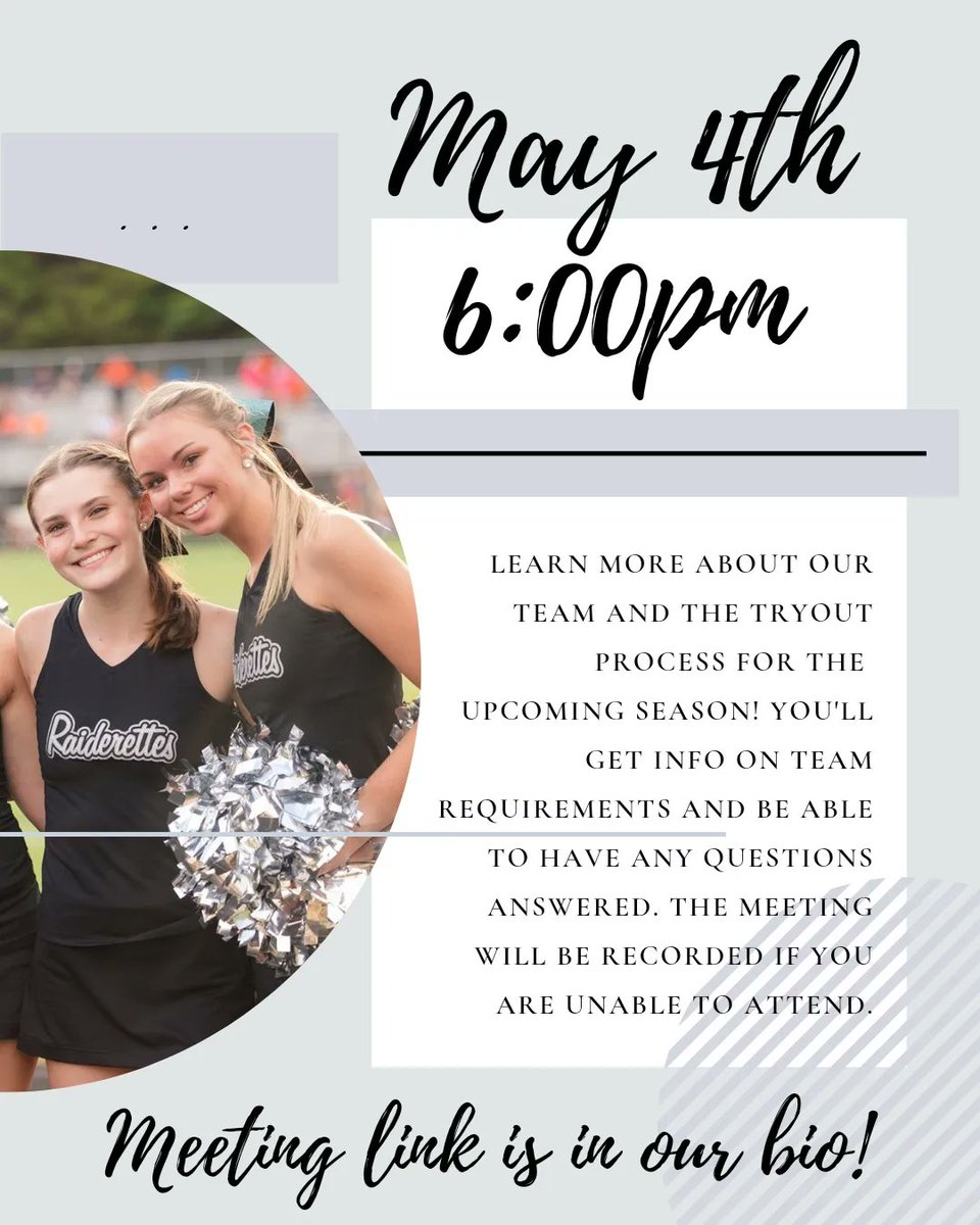 Long time no tweet, but our virtual interest meeting for the 2023-2024 season is a week from today!

Make sure you follow our Instagram account for the latest updates.