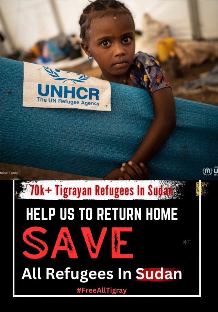 Over  than 70,000 refugees who fled the conflict in Tigray are facing aid dangers in camps in #Sudan  as humanitarian’s left Sudan due to the conflict.

@Refugees @JosepBorrellF 
@UN_HRC @PMaurerICRC @UNHumanRights @IOMchief

#Justice4Tigray @Aezebaezeb2