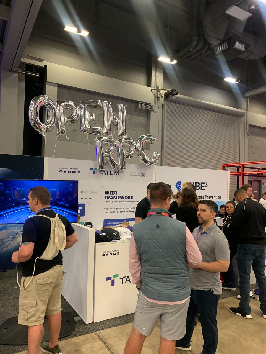 tatum_io's tweet photo. Are you on the waitlist yet? Visit https://t.co/eiR4mqCEak to join! 🌎

Catch Tatum at #Consensus2023, where we're bringing fantastic swag and a dose of open blockchain infrastructure! 🌟

📍 Booth #656 is the spot! 

#web3 #blockchain https://t.co/mtiz3lRhKi