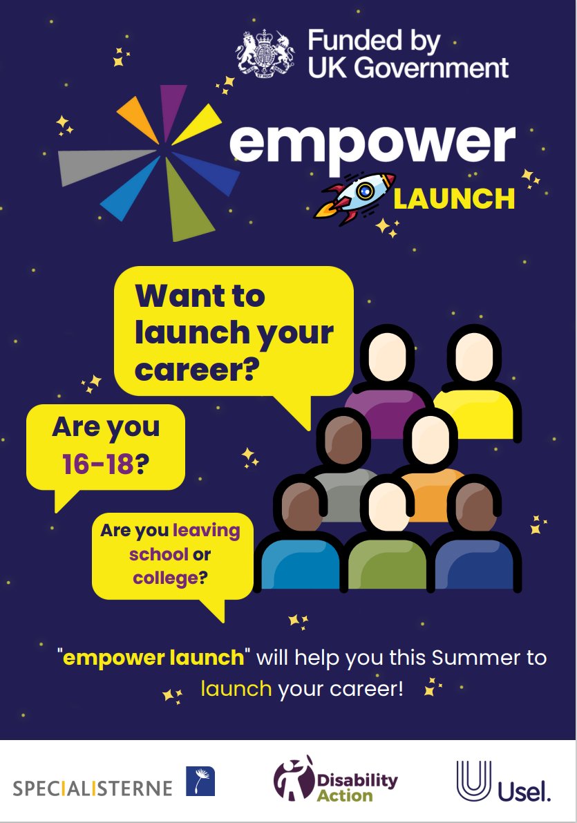 SpecialistsNI's tweet photo. Are you 16+ and leaving school or college this year? Empower Launch is running over the summer to support autistic and neurodivergent young people to launch careers. A combination of skills development, job coaching and having fun, Empower launch is a great place to be! #empower https://t.co/l9yweAFfg6