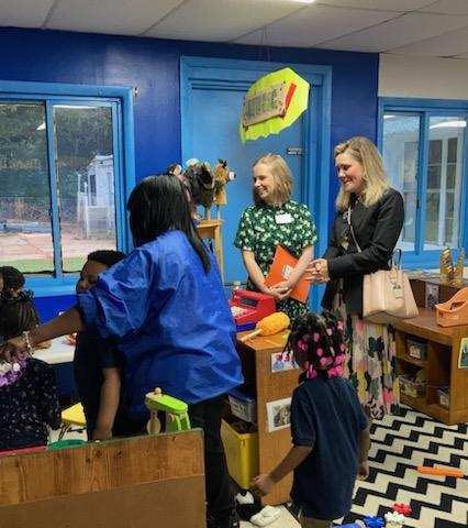CommJacobs's tweet photo. Thanks Senator @elenaparent for visiting Little Tots Academy in Decatur this morning. And congrats Director Jerdonna Sawyer and Owner Lucy Andrews on your recent ⭐️⭐️⭐️ rating. @Quality_Rated #QRWeek @GASenatePress https://t.co/gSPr6TCjDa