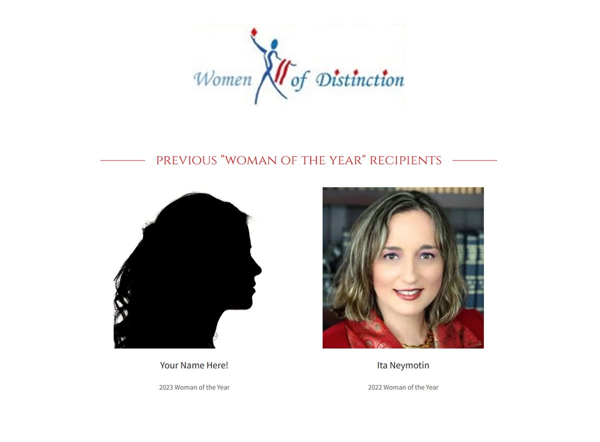 neymotin's tweet photo. As the 2022 Women of Distinction Award recipient, I am looking forward to meeting my 2023 successor. https://t.co/oMGxX0GoHa