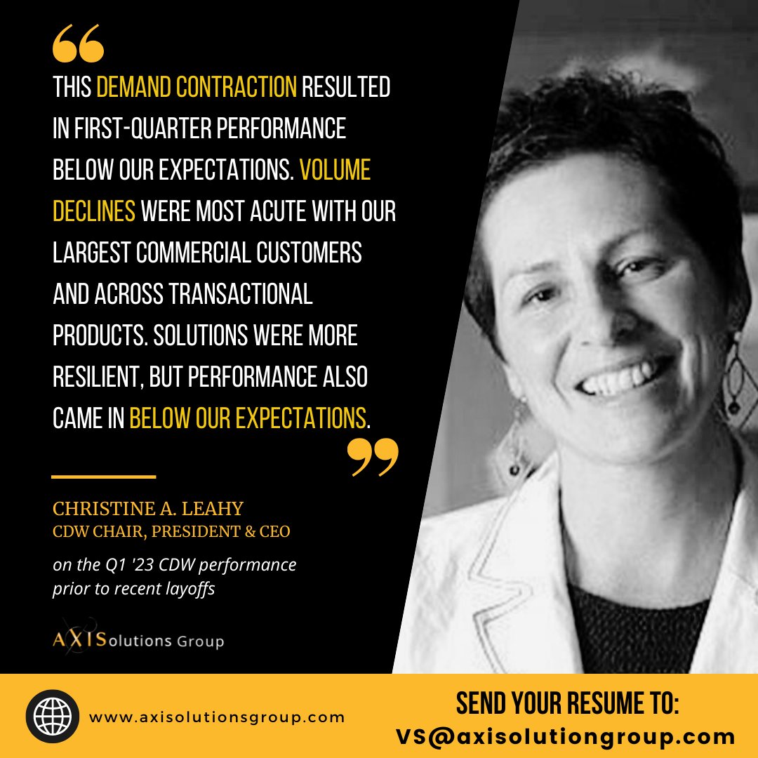 litozway's tweet photo. Recently affected by the CDW layoffs in the United States? Our client is aggressively pursuing talent from coast to coast.  Let's connect.  Send your resume to Vaishali Sareen, vs@axisolutionsgroup.com, and follow us @ AXISolutions Group #CDW #Techlayoffs https://t.co/eKrsHM5lk3