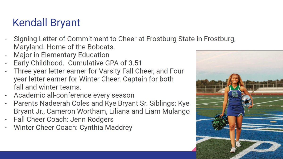 St_GeorgesTHS's tweet image. Congrats to #SGClassOf2023 Kendall Bryant who is cheerleading @frostburgsports. We are proud of you! @drjconnor299 @STGAthletics #NcCVTWorks