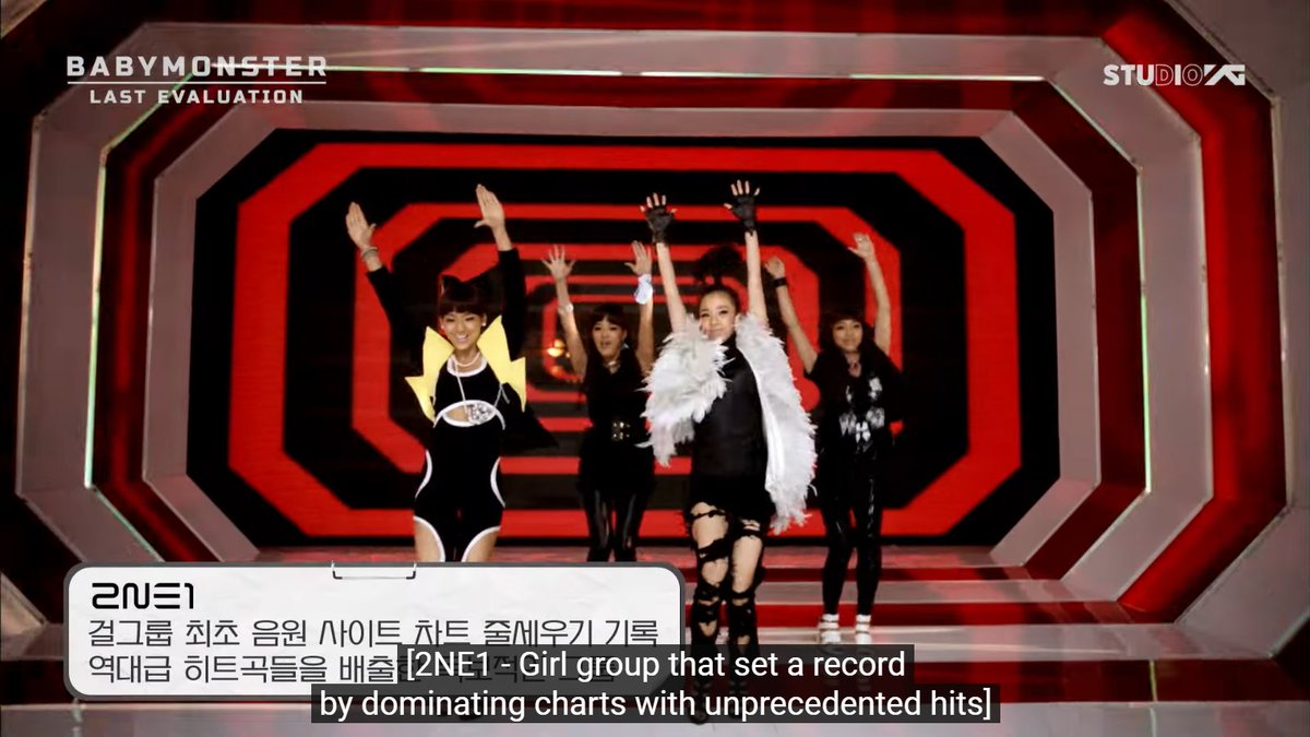 2NE1Achievement's tweet photo. the last mission of BABY MONSTER is a 2NE1 mashup the girls were excited. 

YG surprisingly described 2NE1 as :  

The girl group the set the record by dominating the charts and the most characteristic YG group. https://t.co/4GJ2NYbSL2